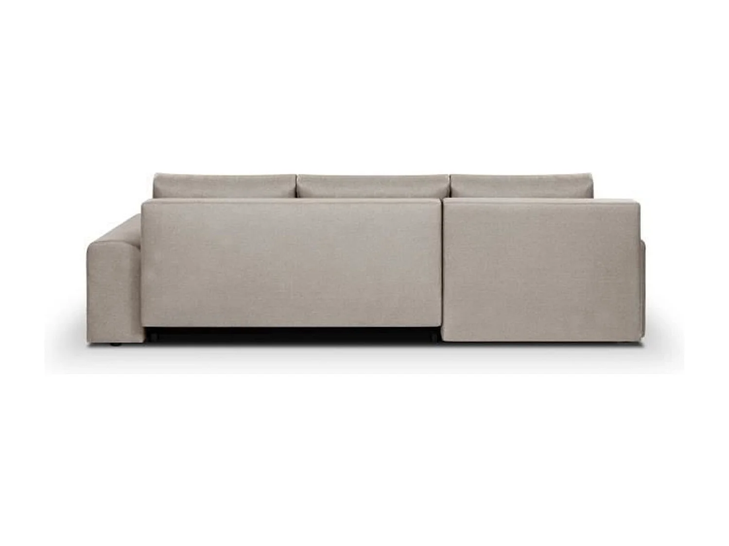 Canapé d'angle convertible réversible + coffre de rangement - Tissu Beige - L 289 x P 94/188 x H 88 cm - INDIAN
