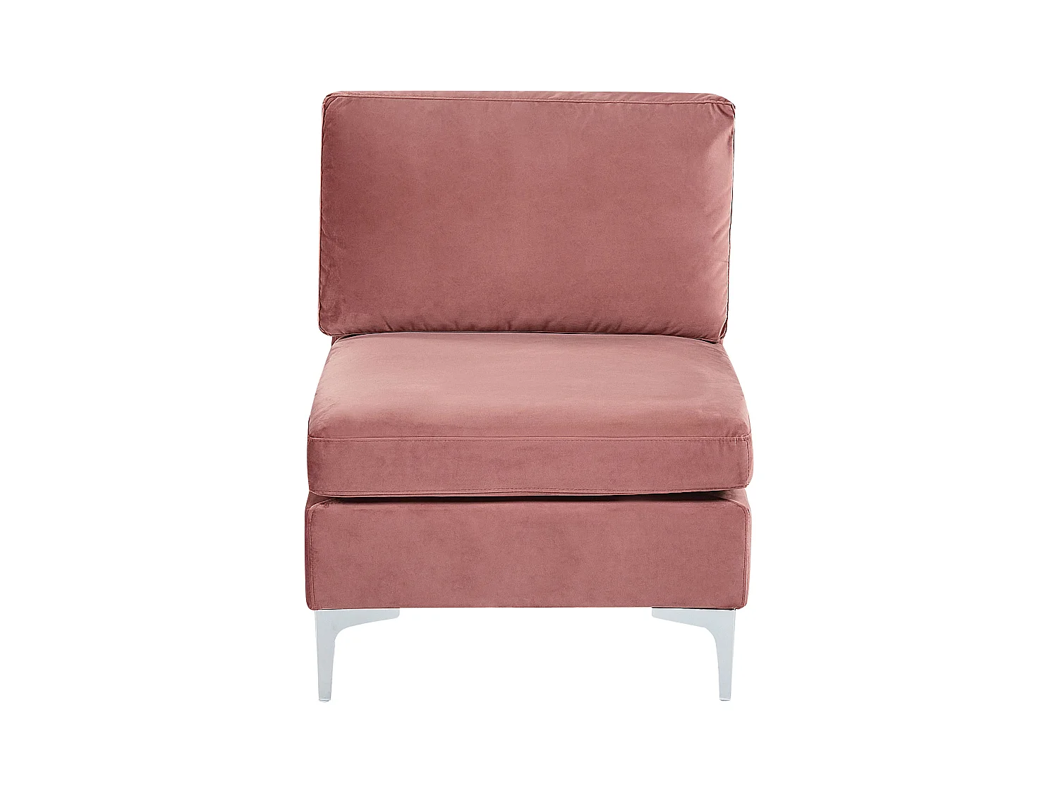 Canapé d'angle modulable 5 places EVJA Velours Rose avec ottoman Côté droit