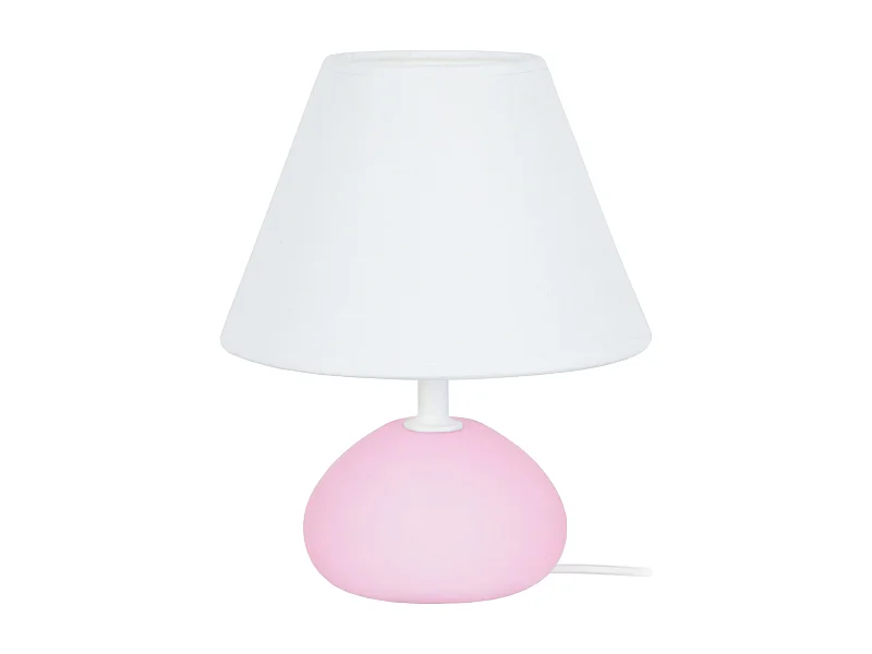 Lampe de Chevet TOSEL ,bois,Rose ,H22xD16xP16cm