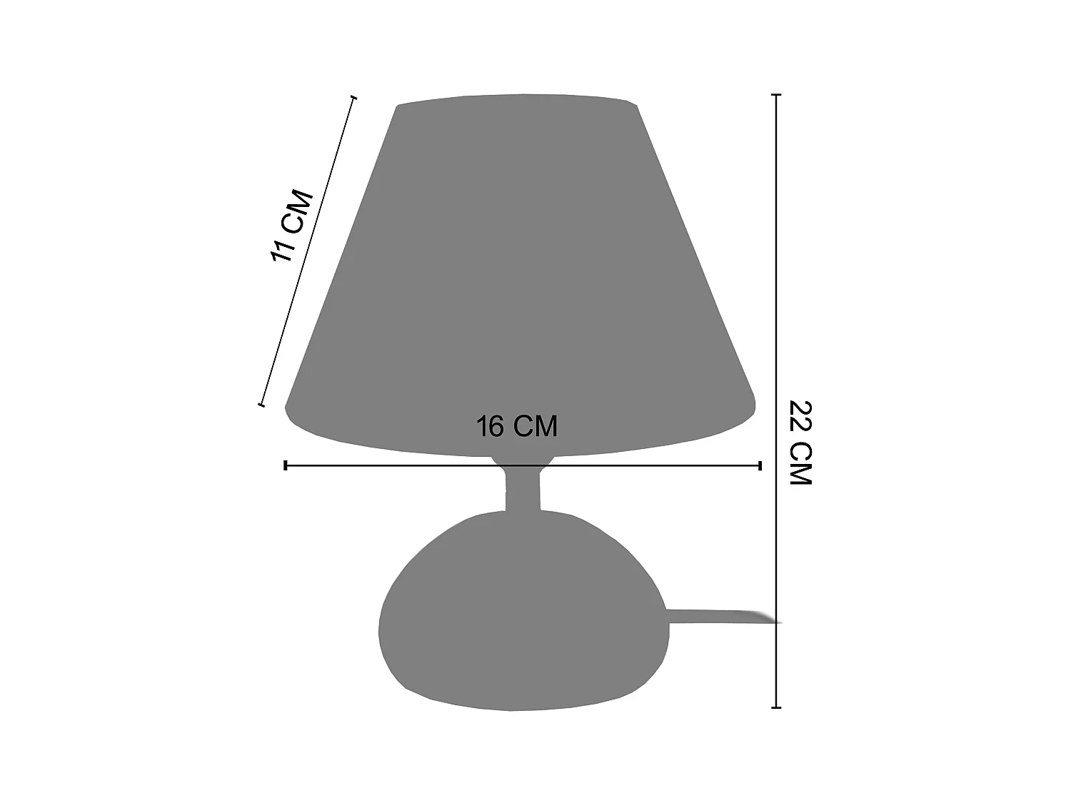 Abajur TOSEL GABY tecido tripé cinza D16 x  H30  cm
