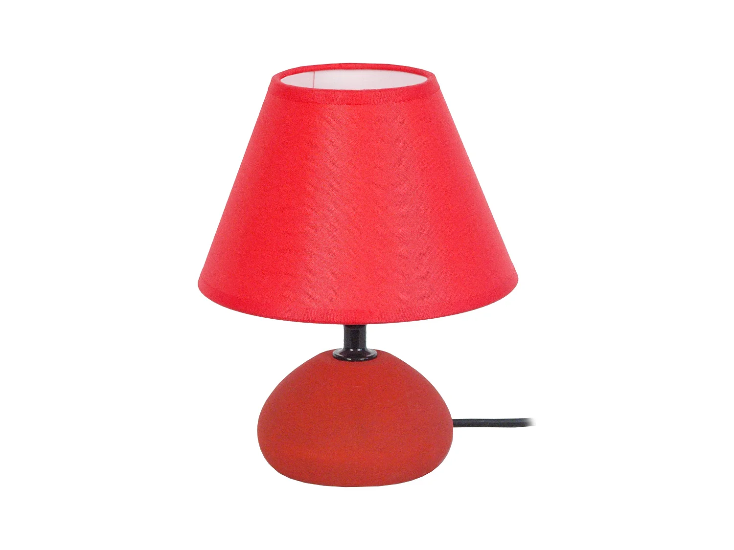 Lampe de Chevet TOSEL ,bois,Rouge ,H22xD16xP16cm
