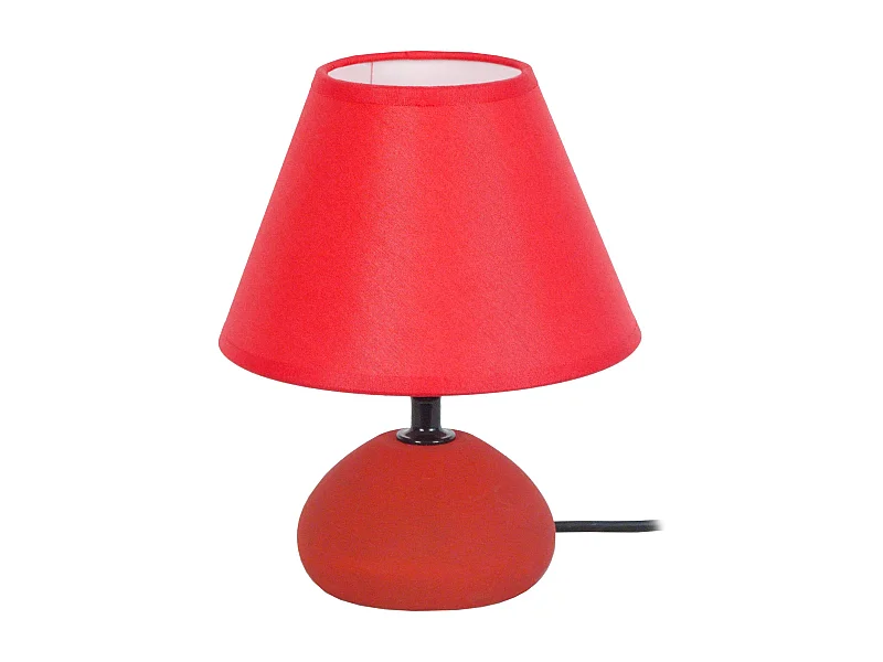 Lampe de Chevet TOSEL ,bois,Rouge ,H22xD16xP16cm