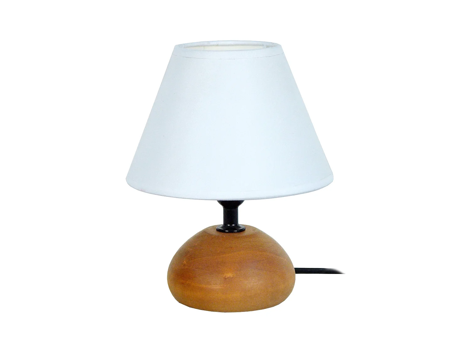 Lampe de Chevet TOSEL ,bois,foncé , H 22xD16xP16cm