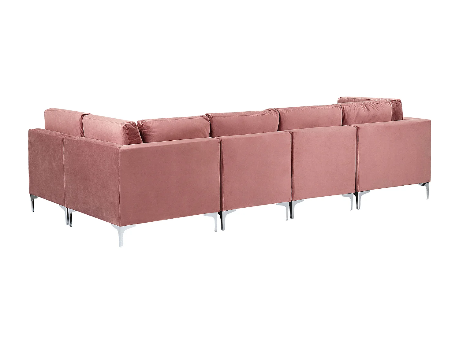 Modulaire hoekbank EVJA Fluweel Roze 5-zitter Linkerzijde