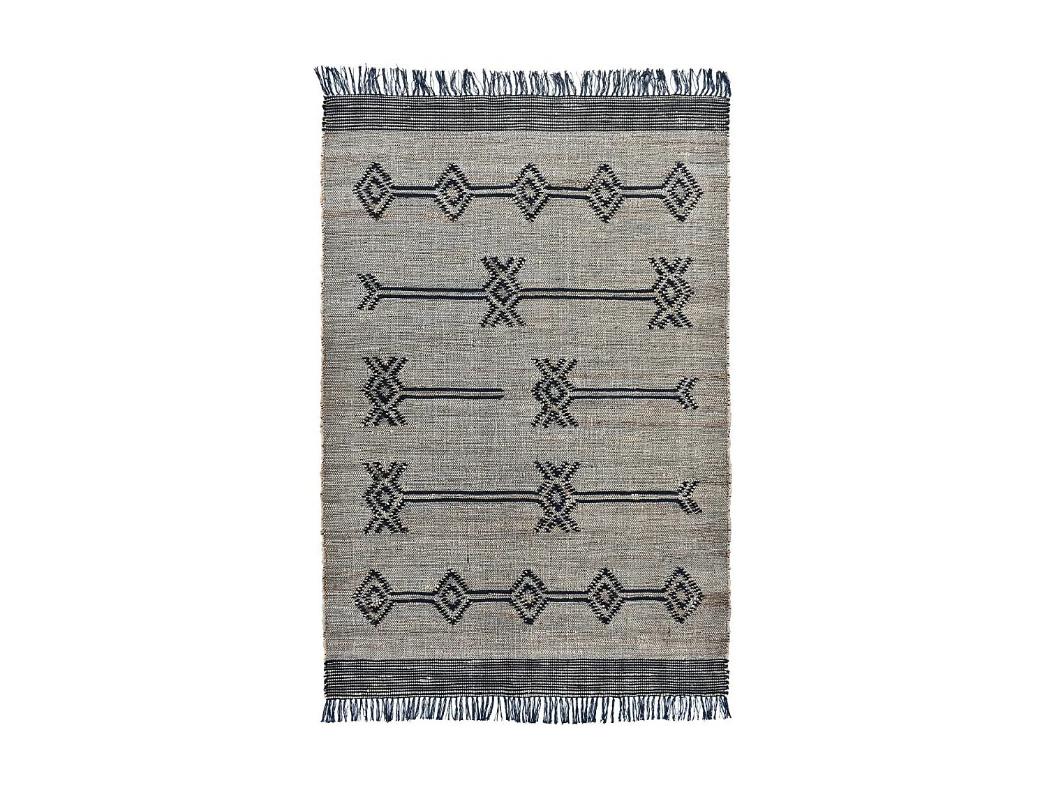 Tapis jute 160x230 fait à la main gris et noir TLIPO