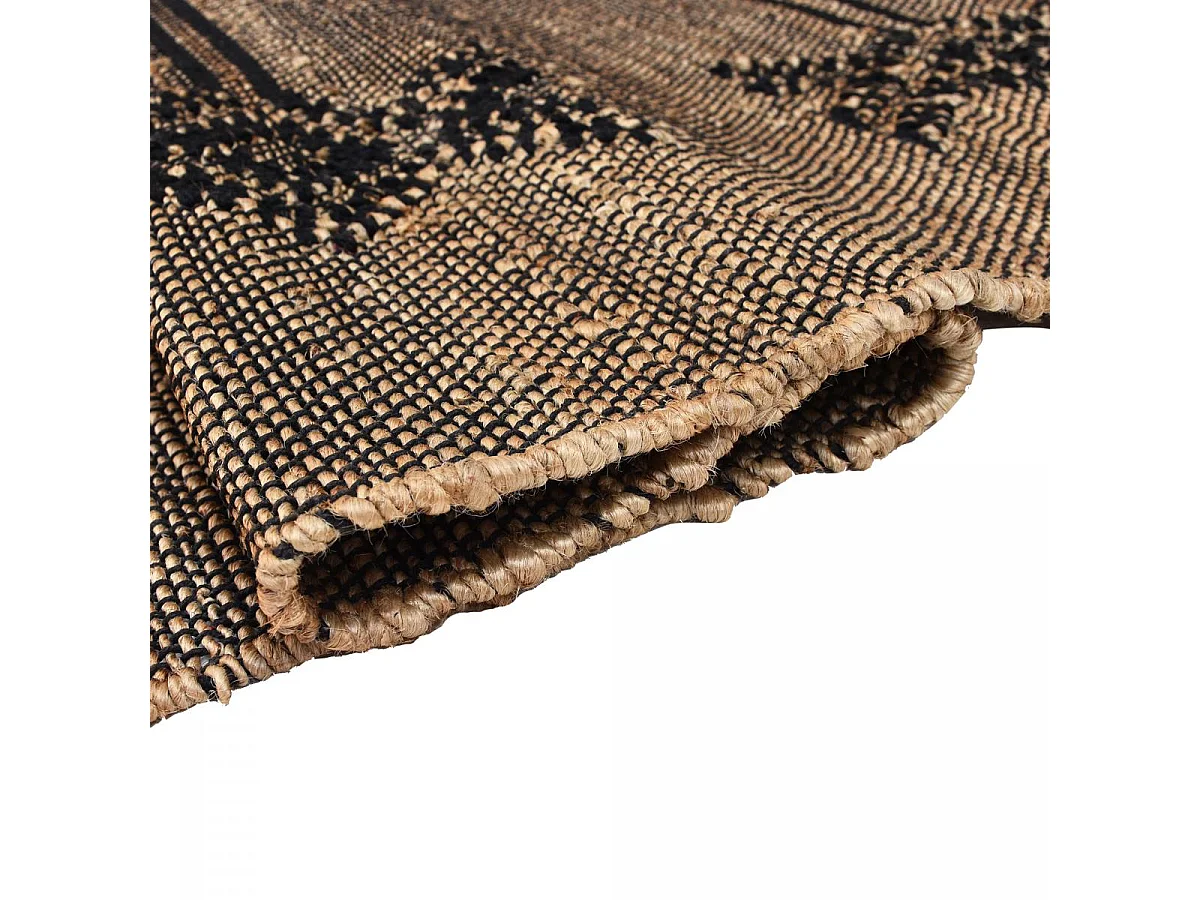 Tapis jute 160x230 fait à la main gris et noir TLIPO