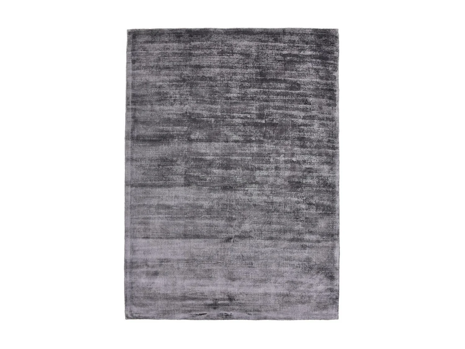 tapis salon 200x300 fait à la main en viscose noir rectangle motif uni NEO +