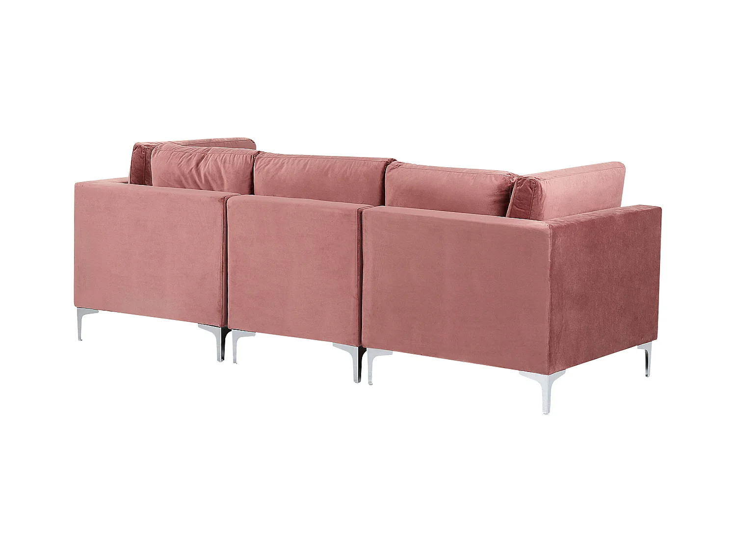 Modulaire bank EVJA Fluweel Roze Met ottomaan 3-zitter