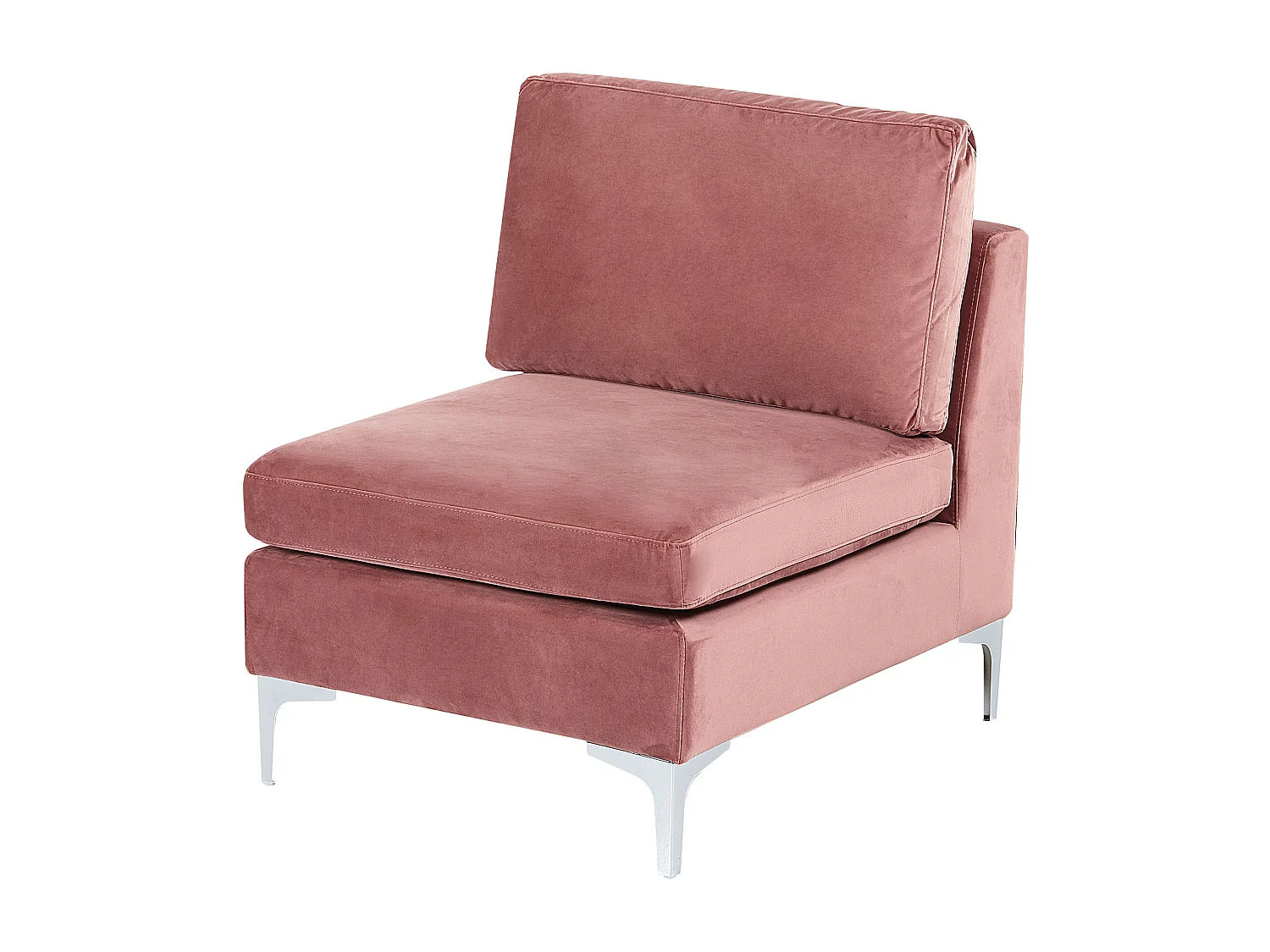 Canapé modulable 3 places EVJA Velours Rose avec ottoman