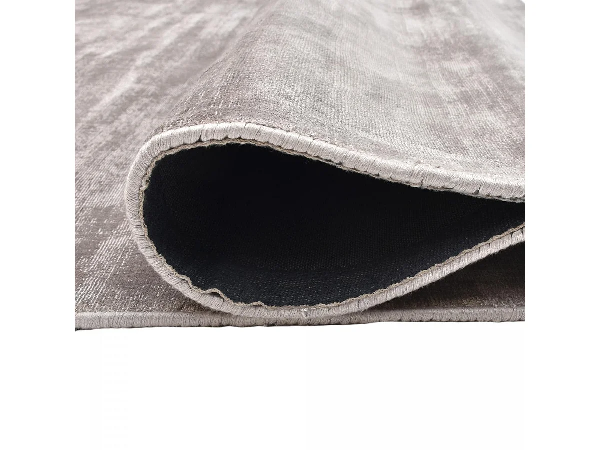 tapis chambre 170x240 fait à la main en viscose marron rectangle motif uni NEO +