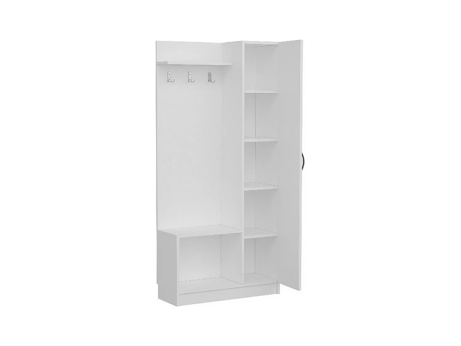 Meuble d'Entrée Orion - Blanc, Noyer - 80x32x173 cm - Homemania