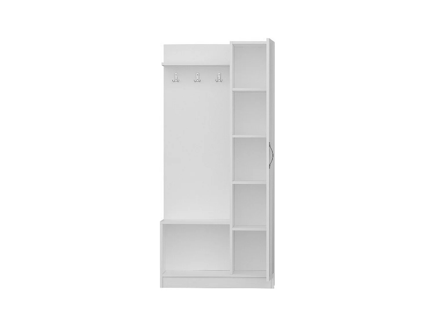 Meuble d'Entrée Orion - Blanc, Noyer - 80x32x173 cm - Homemania