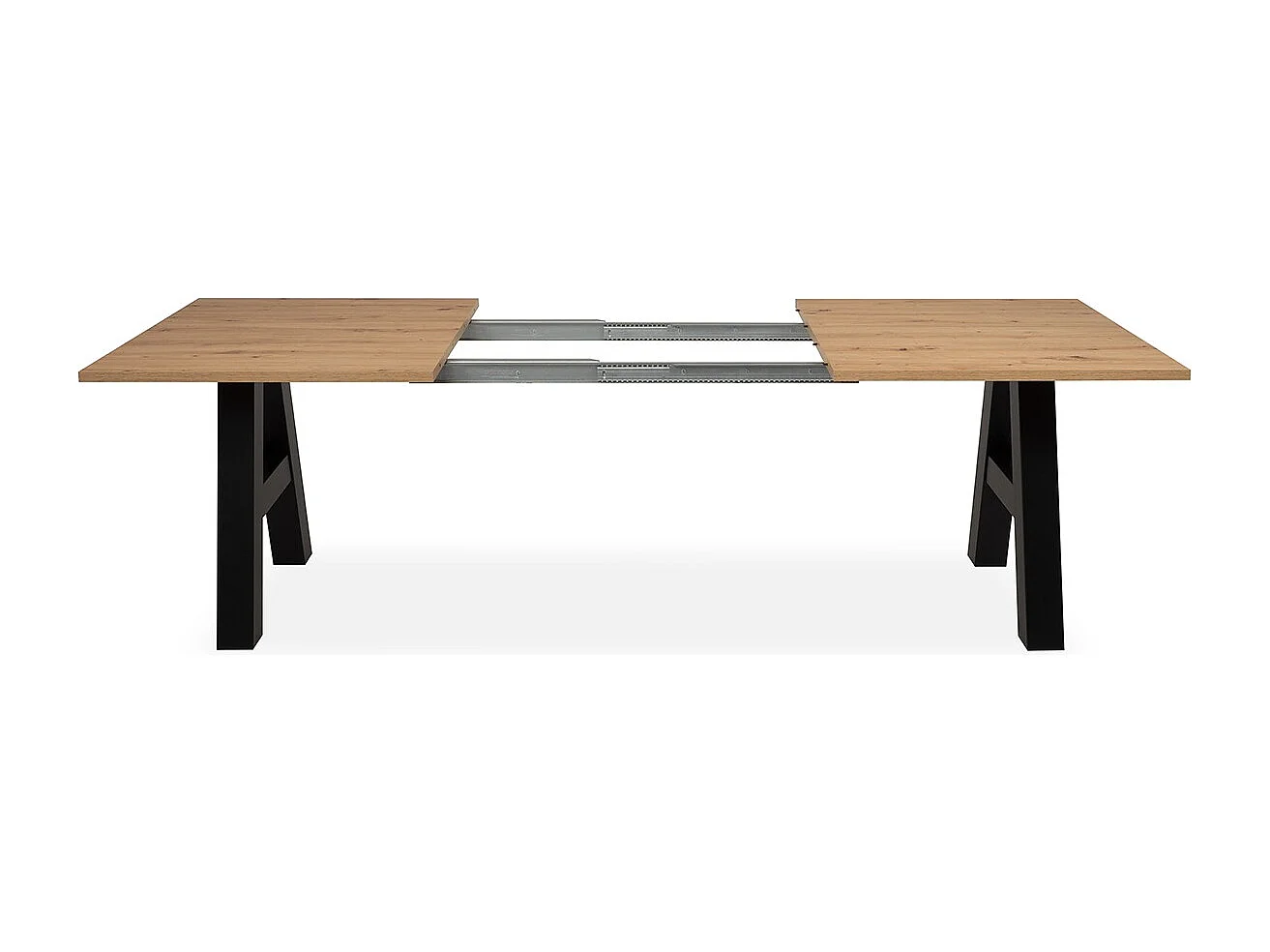 Table a manger GRANADA extensible - Style Industriel - 6/10 personnes - 2 rallonges 40 cm - L 157/197 x P 90 x H 75 cm