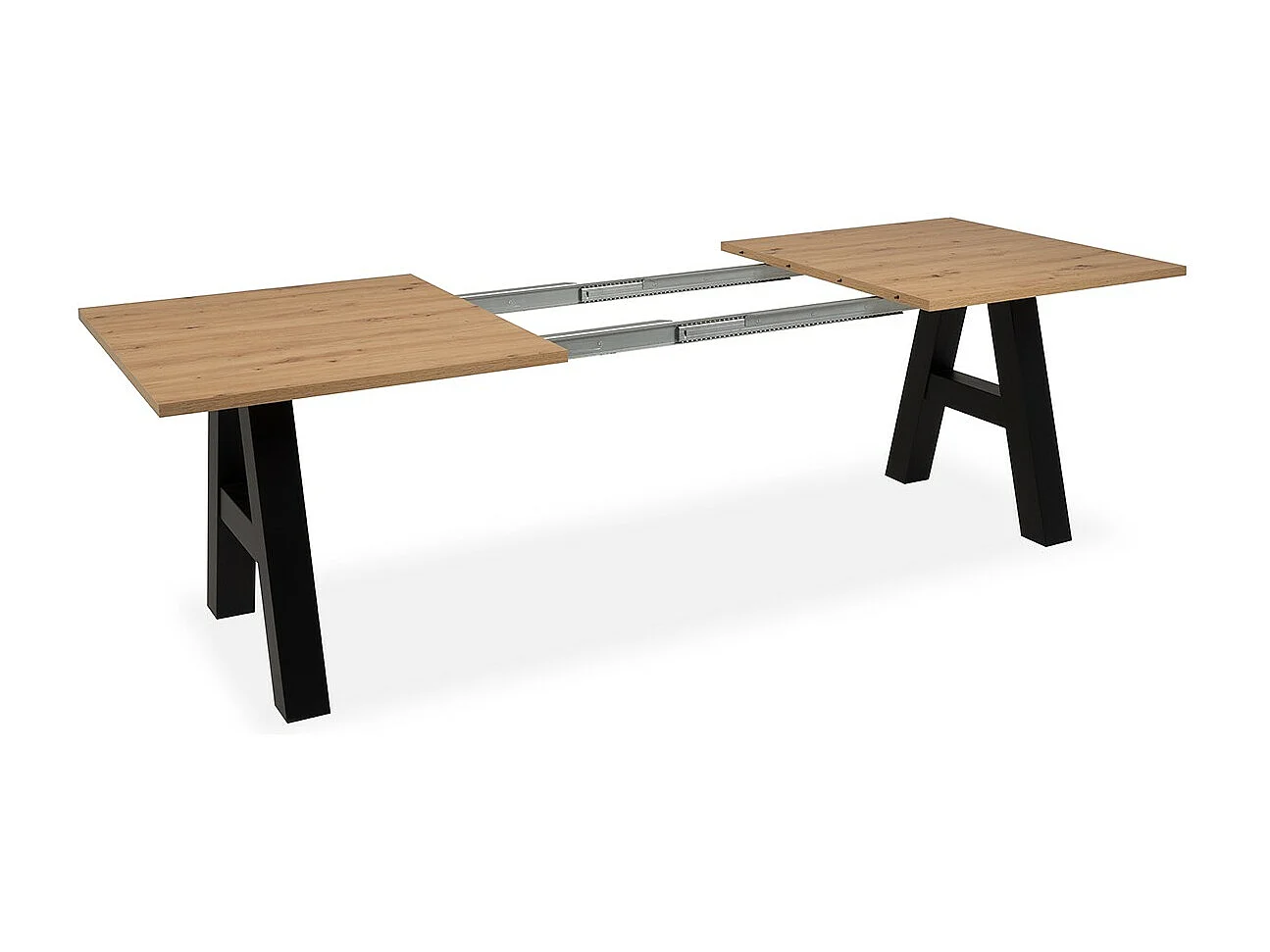 Table a manger GRANADA extensible - Style Industriel - 6/10 personnes - 2 rallonges 40 cm - L 157/197 x P 90 x H 75 cm
