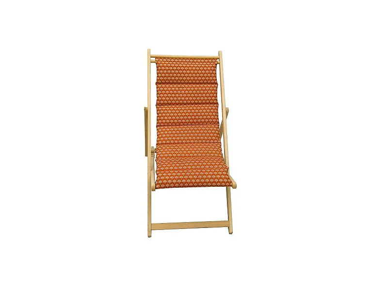 Chilienne matelassée en bois Helsinki poterie - Toile amovible - JARDIN PRIVE