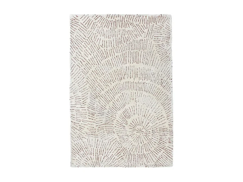 tapis chambre 160x230 fait à la main en laine crème rectangle motif faux uni