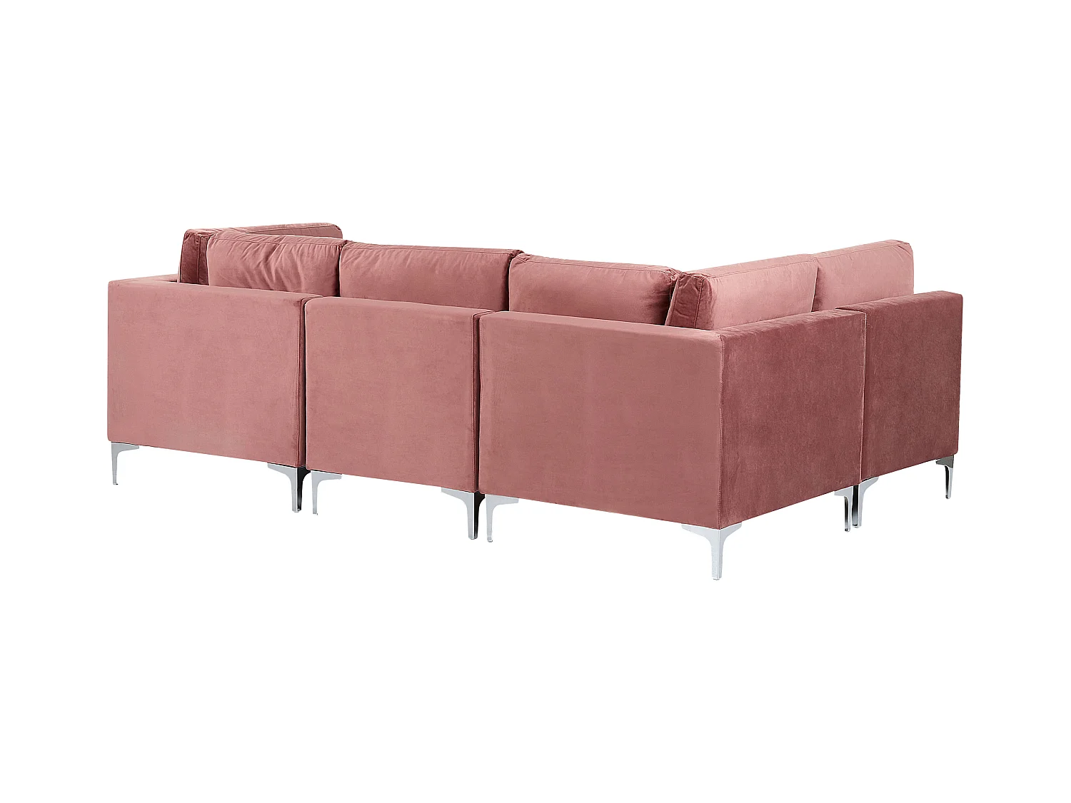 Modulaire hoekbank EVJA Fluweel Roze 4-zitter Rechterzijde