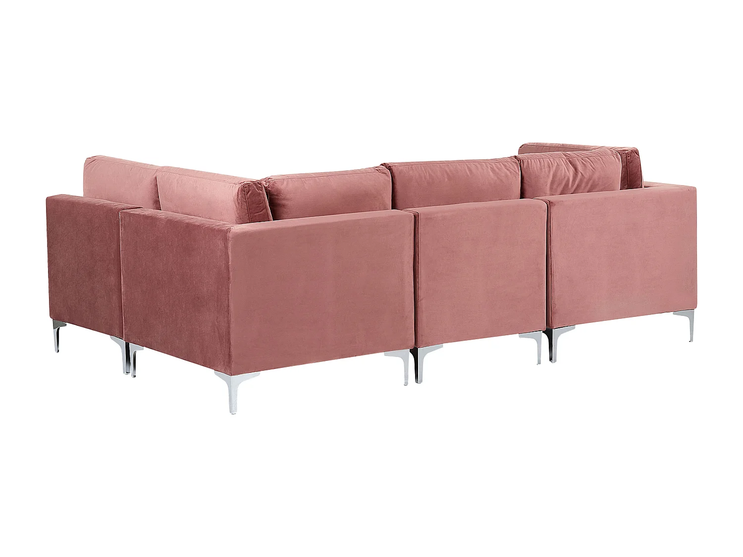 Modulaire hoekbank EVJA Fluweel Roze 4-zitter Linkerzijde