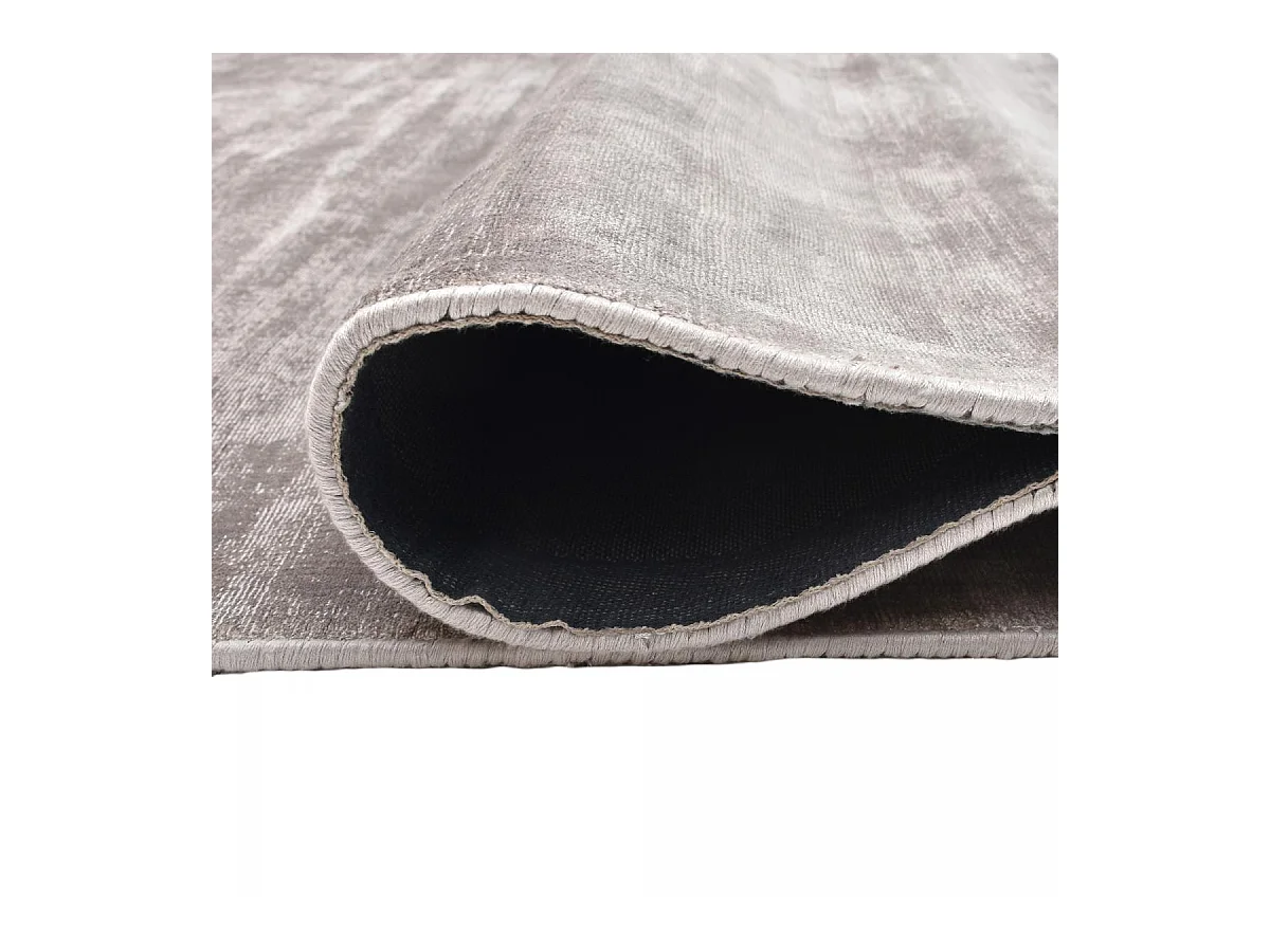 tapis salon 200x300 fait à la main en viscose marron rectangle motif uni NEO +