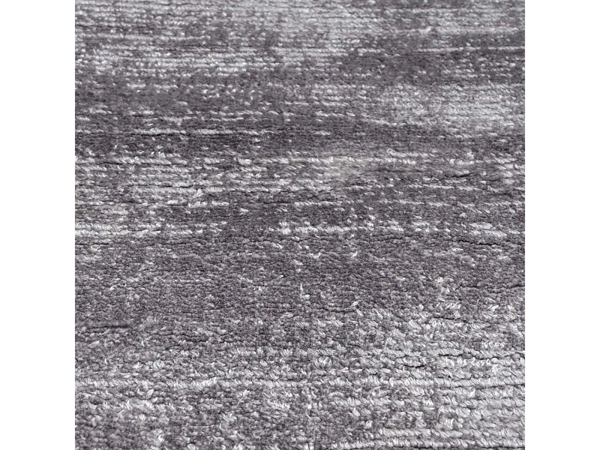 tapis salon 200x300 fait à la main en viscose marron rectangle motif uni NEO +