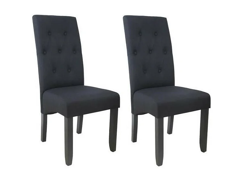 2 sillas de comedor contemporáneas en tela negra 49 x 65 cm