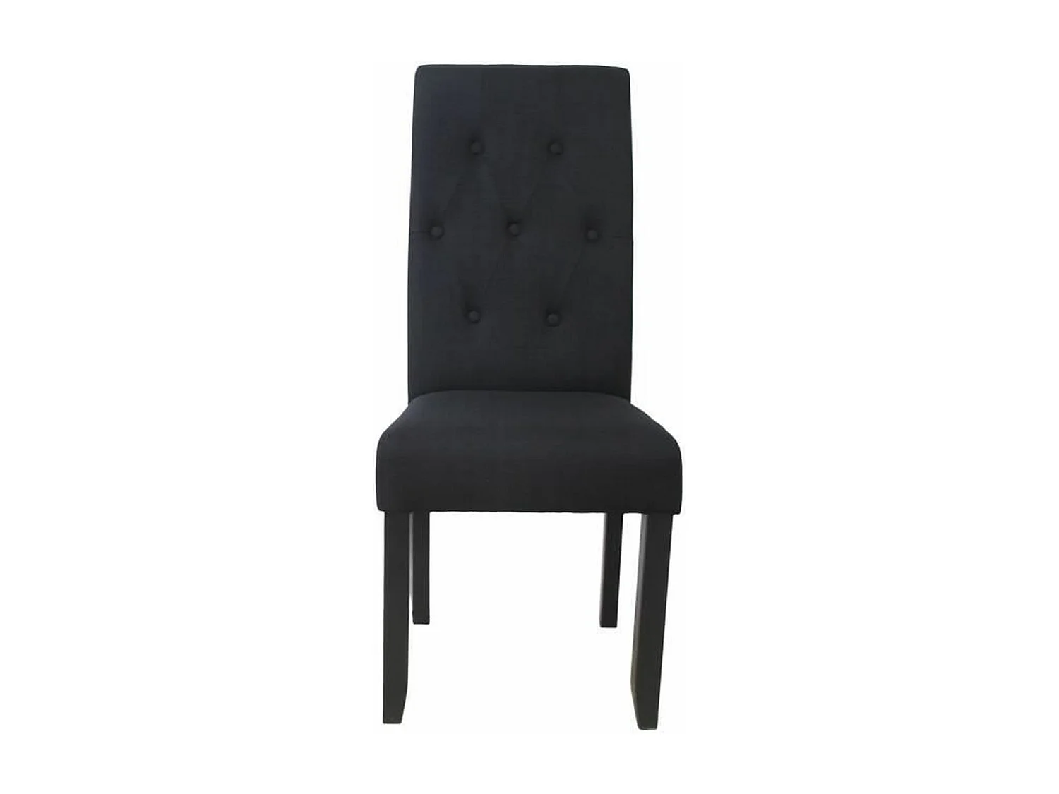 Lot de 2 chaises Contemporain - Revêtu en Tissu noir et Pieds en pin massif