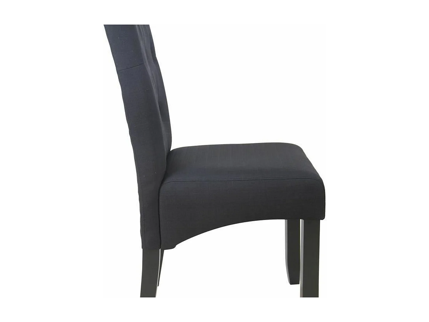 Lot de 2 chaises Contemporain - Revêtu en Tissu noir et Pieds en pin massif