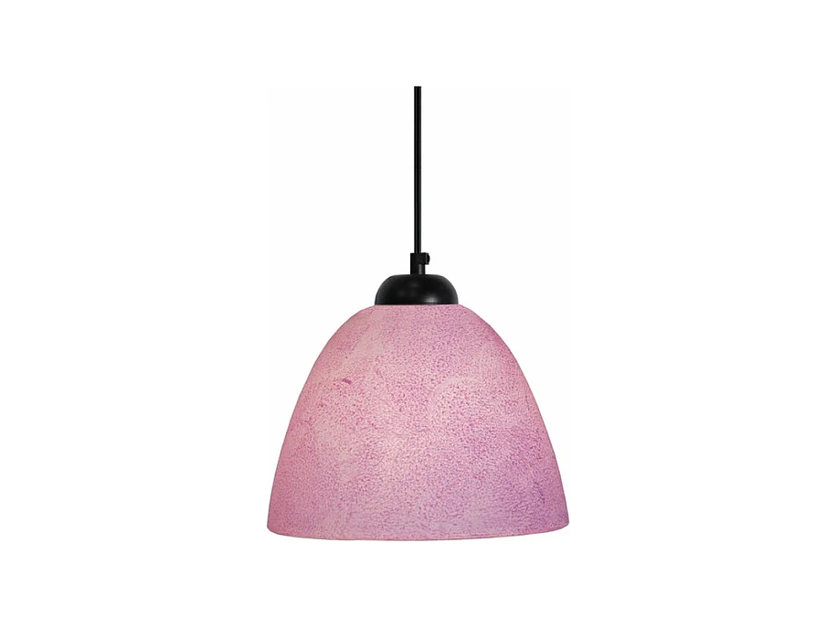 Suspension dôme verre  rose 80 cm.