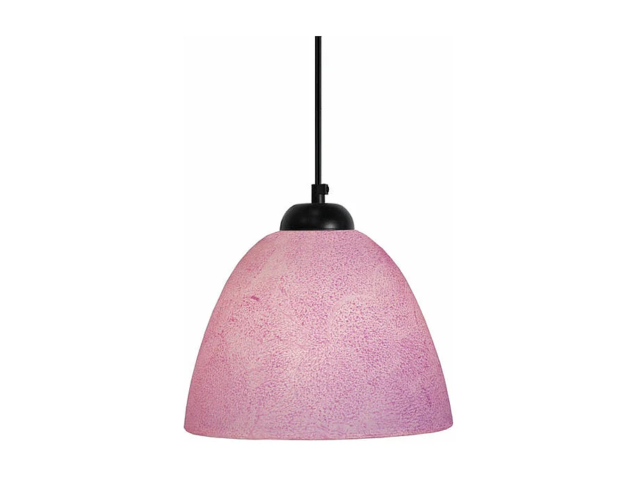 Suspension dôme verre  rose 80 cm.