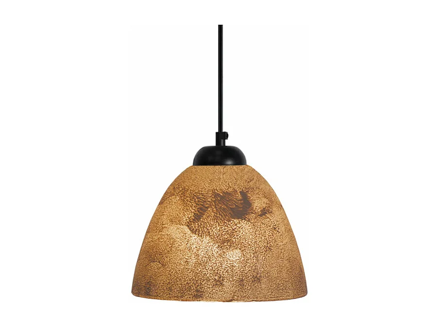 Suspension dôme verre  marron 80 cm.