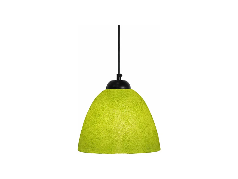 Suspension dôme verre  vert 80 cm.