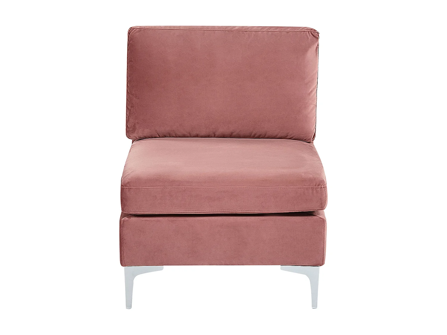 Canapé d'angle modulable 4 places EVJA Velours Rose avec ottoman Côté droite