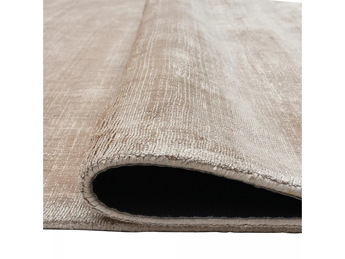 tappeto da soggiorno 200x300 realizzato a mano in viscosa beige rettangolo tinta unita NEO+