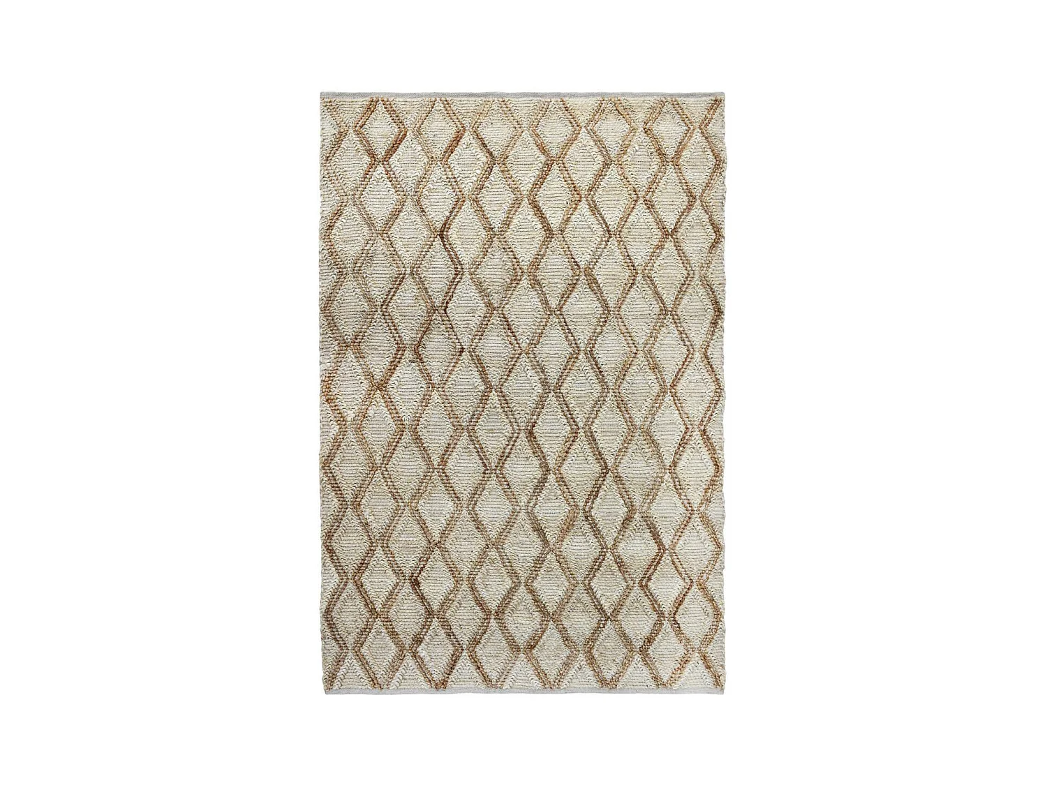 Tapis jute 160x230 fait à la main beige et marron JUTICA