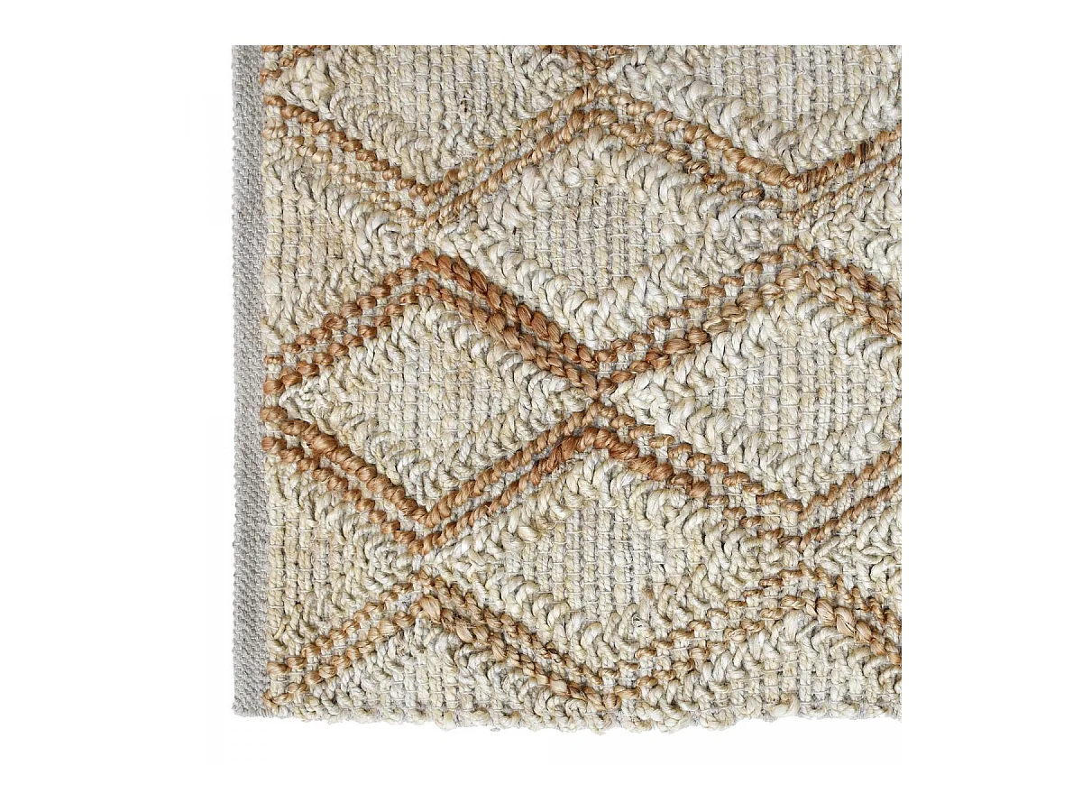 Tapis jute 160x230 fait à la main beige et marron JUTICA