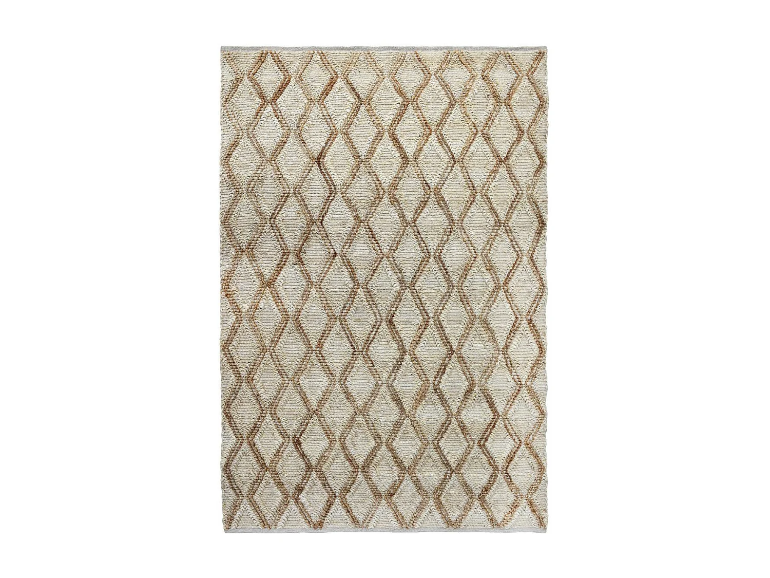 Tapis jute 160x230 fait à la main beige et marron JUTICA