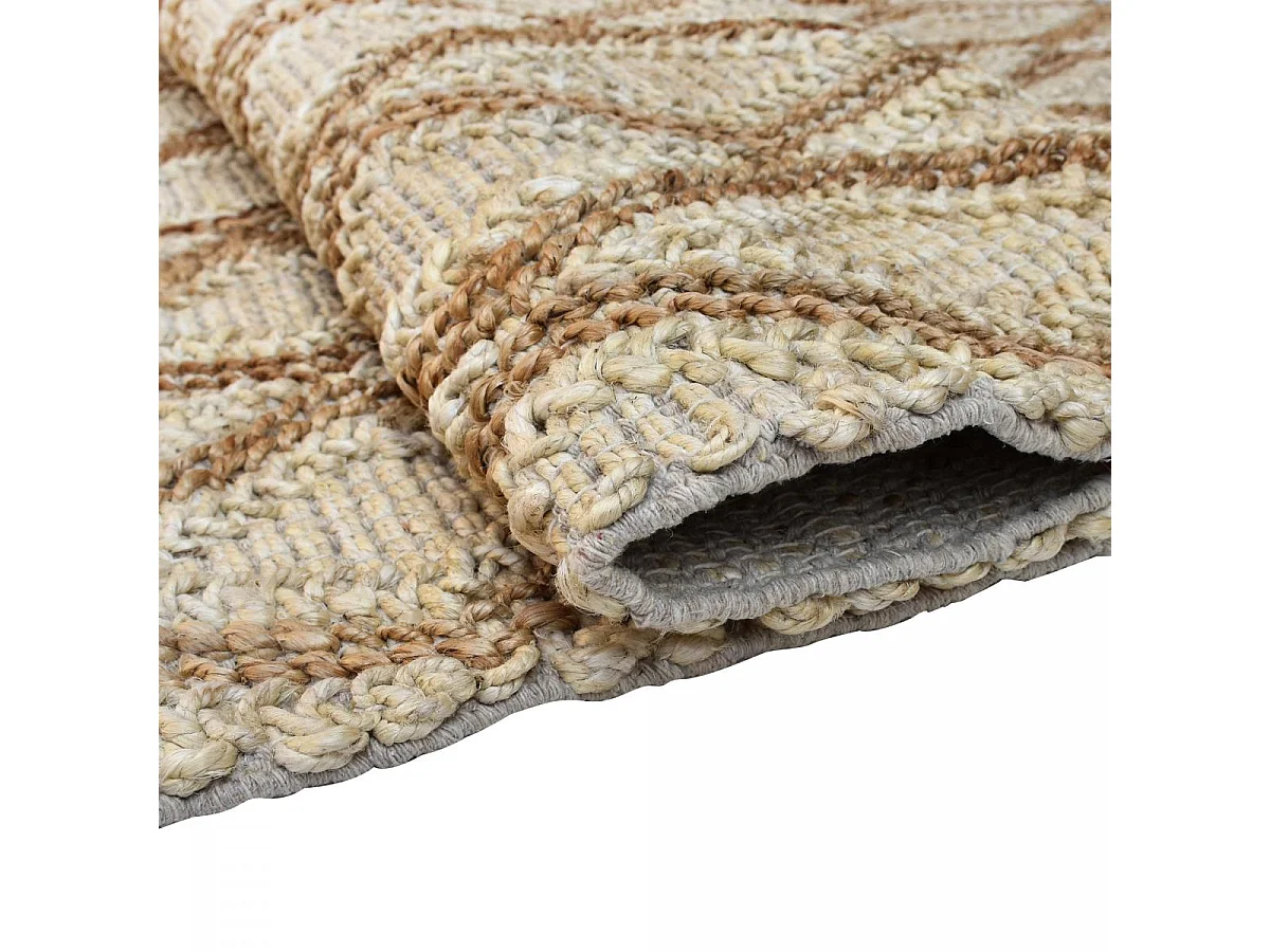 Tappeto in iuta 160x230 realizzato a mano beige e marrone JUTICA