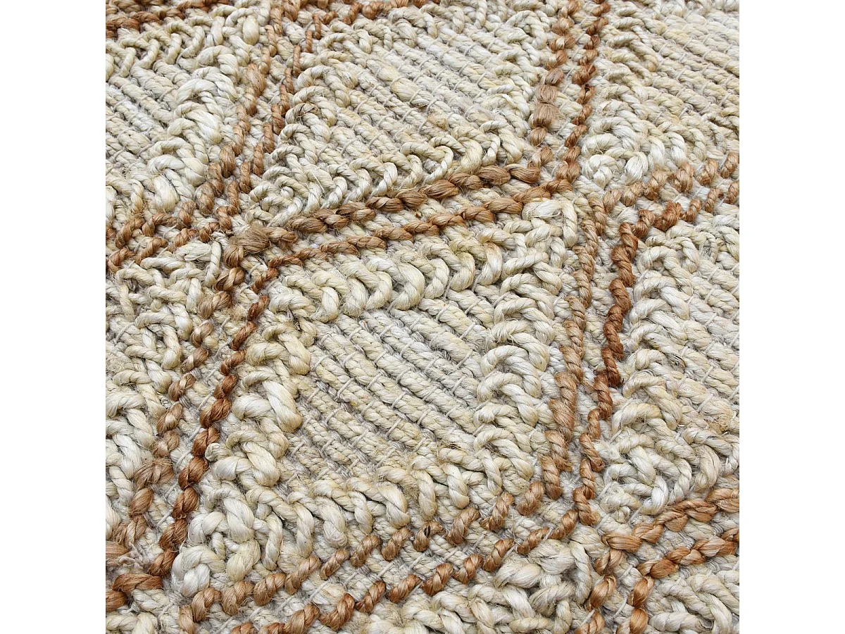 Tappeto in iuta 160x230 realizzato a mano beige e marrone JUTICA