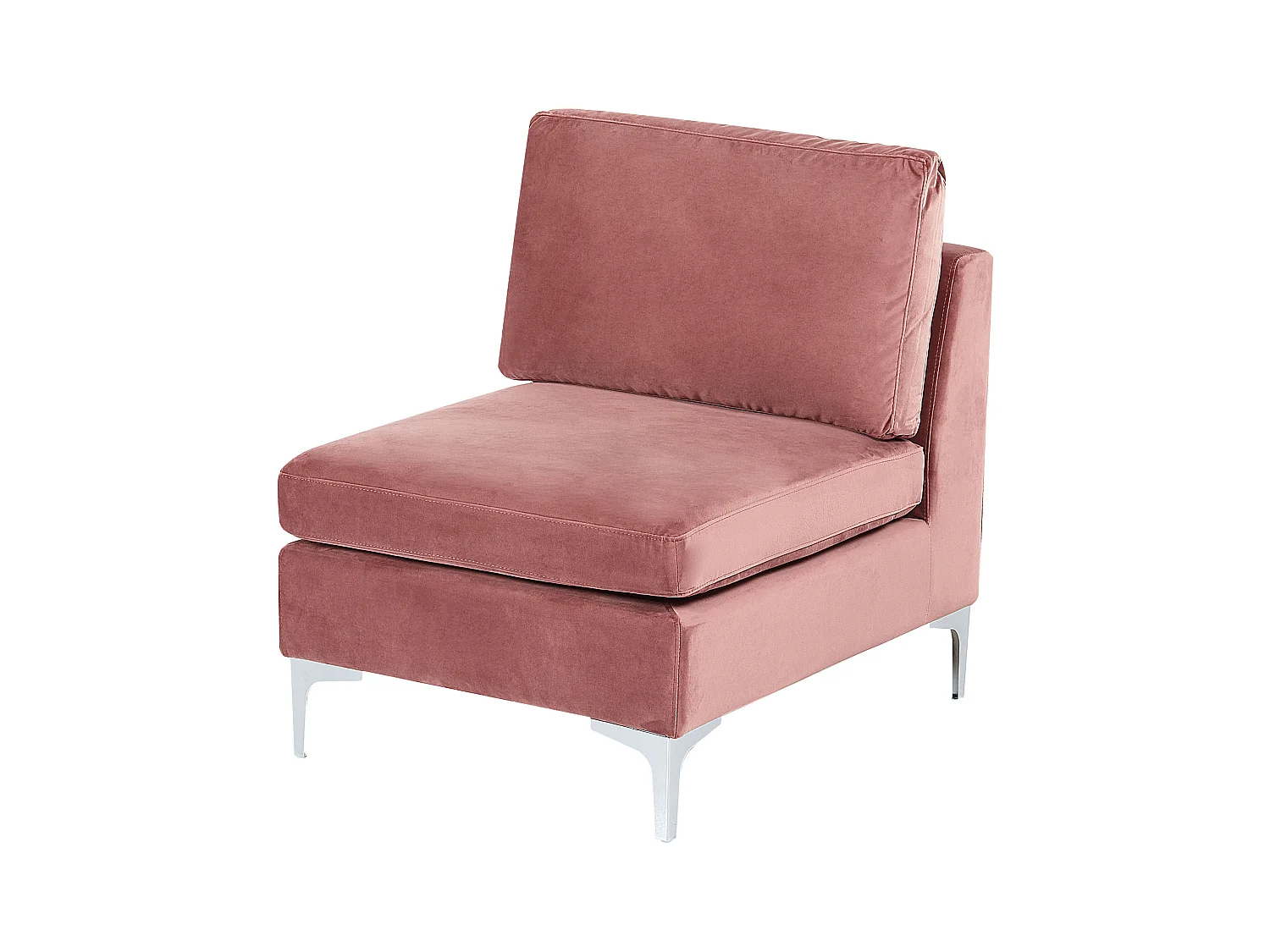 Modulaire hoekbank EVJA Fluweel Roze 6-zitter Rechterzijde