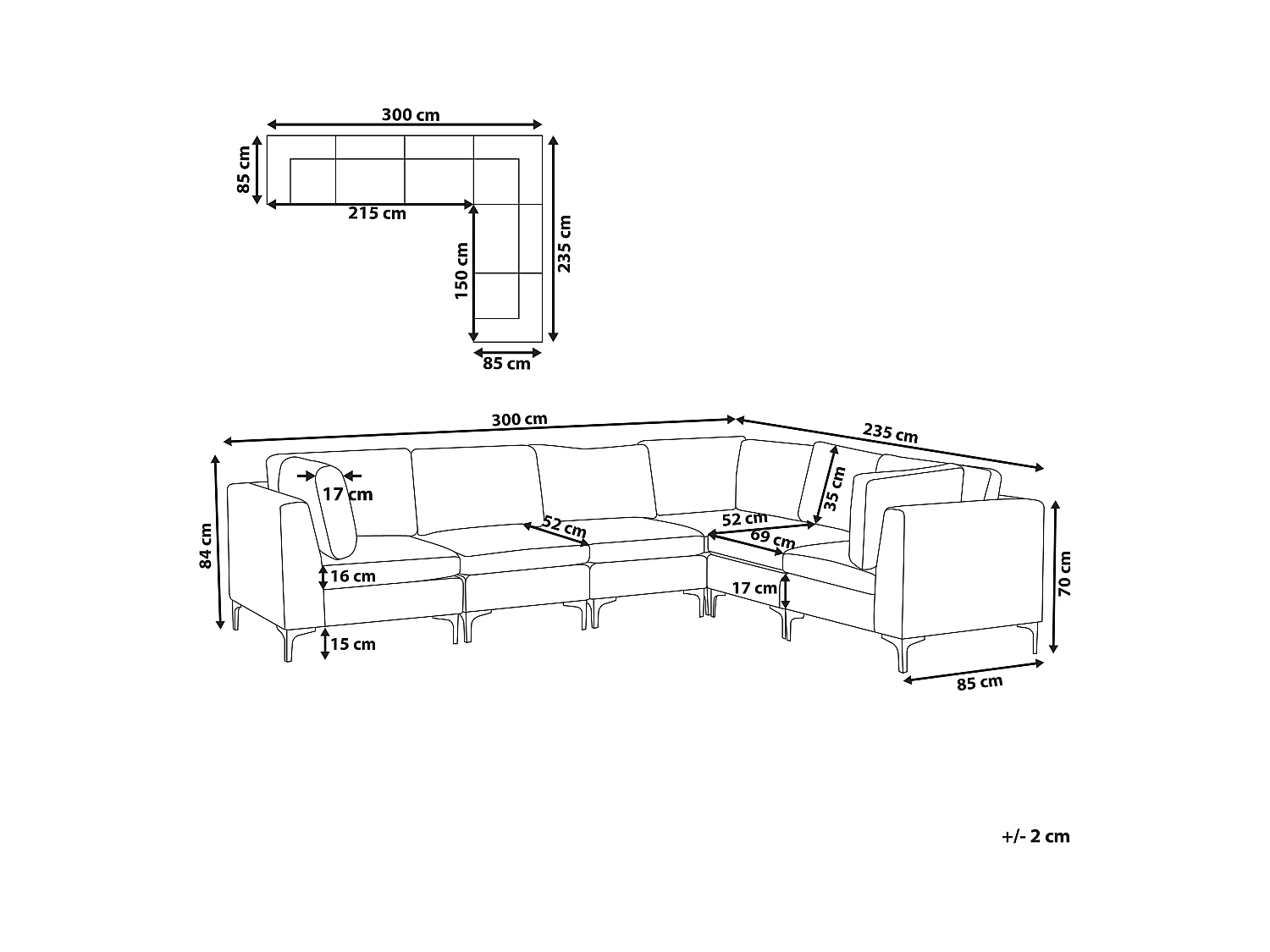Canapé Modulable Rose et Argenté en Velours 6 Personnes Côté droite Glamour Evja