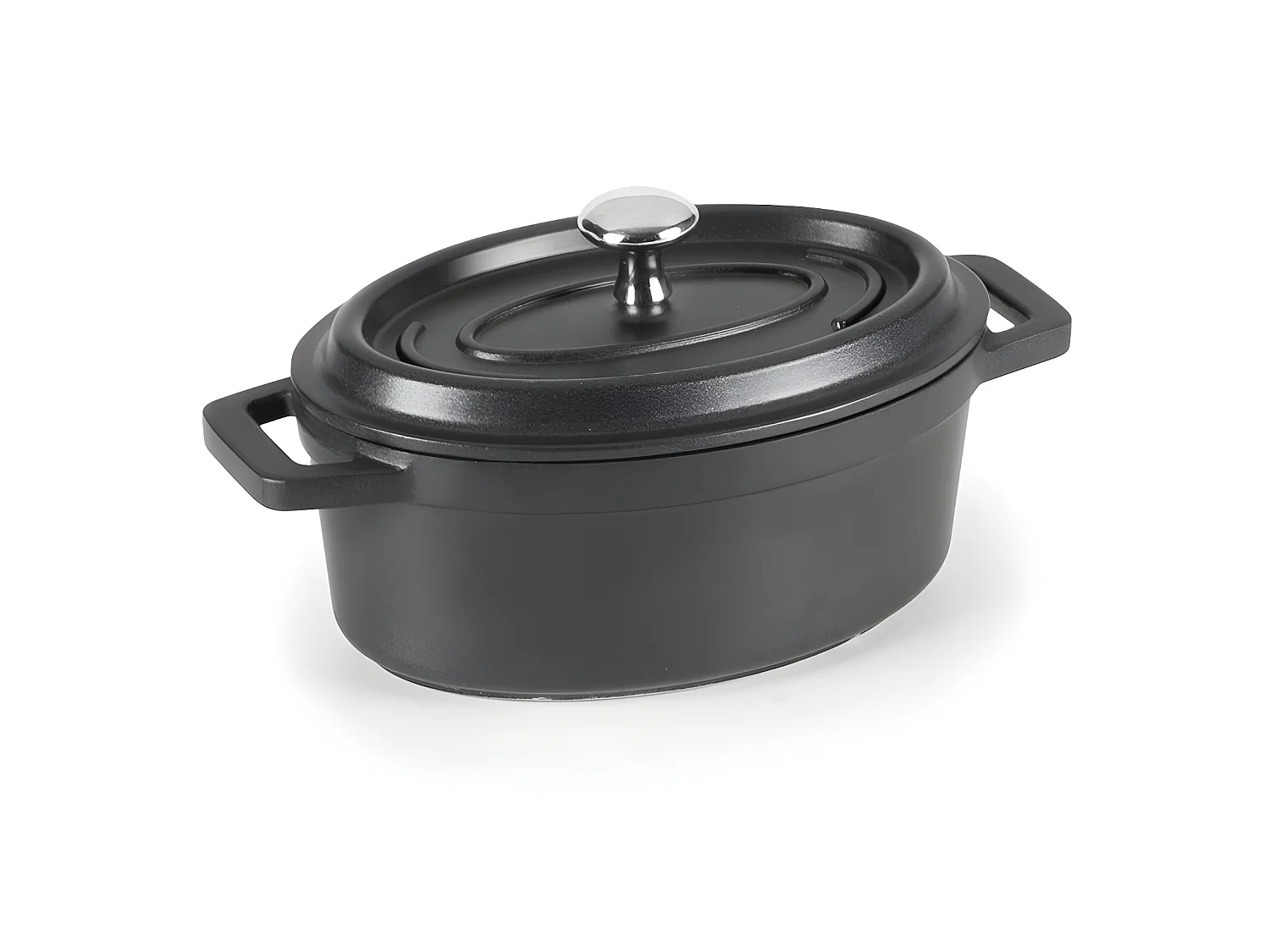 Cocotte ovale 12x8,5 cm en fonte noir