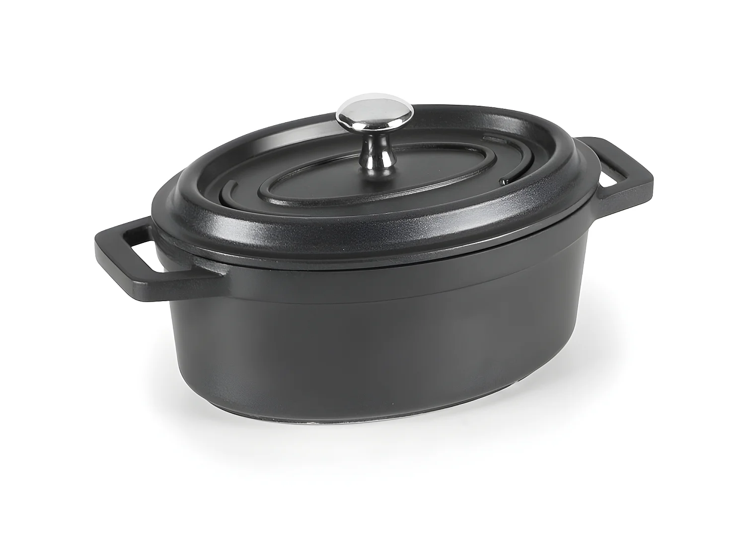 Cocotte ovale 12x8,5 cm en fonte noir