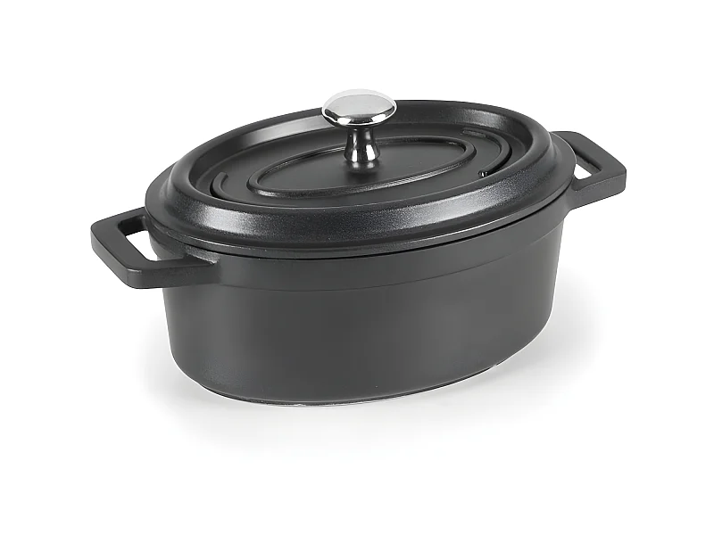 Cocotte ovale 12x8,5 cm en fonte noir
