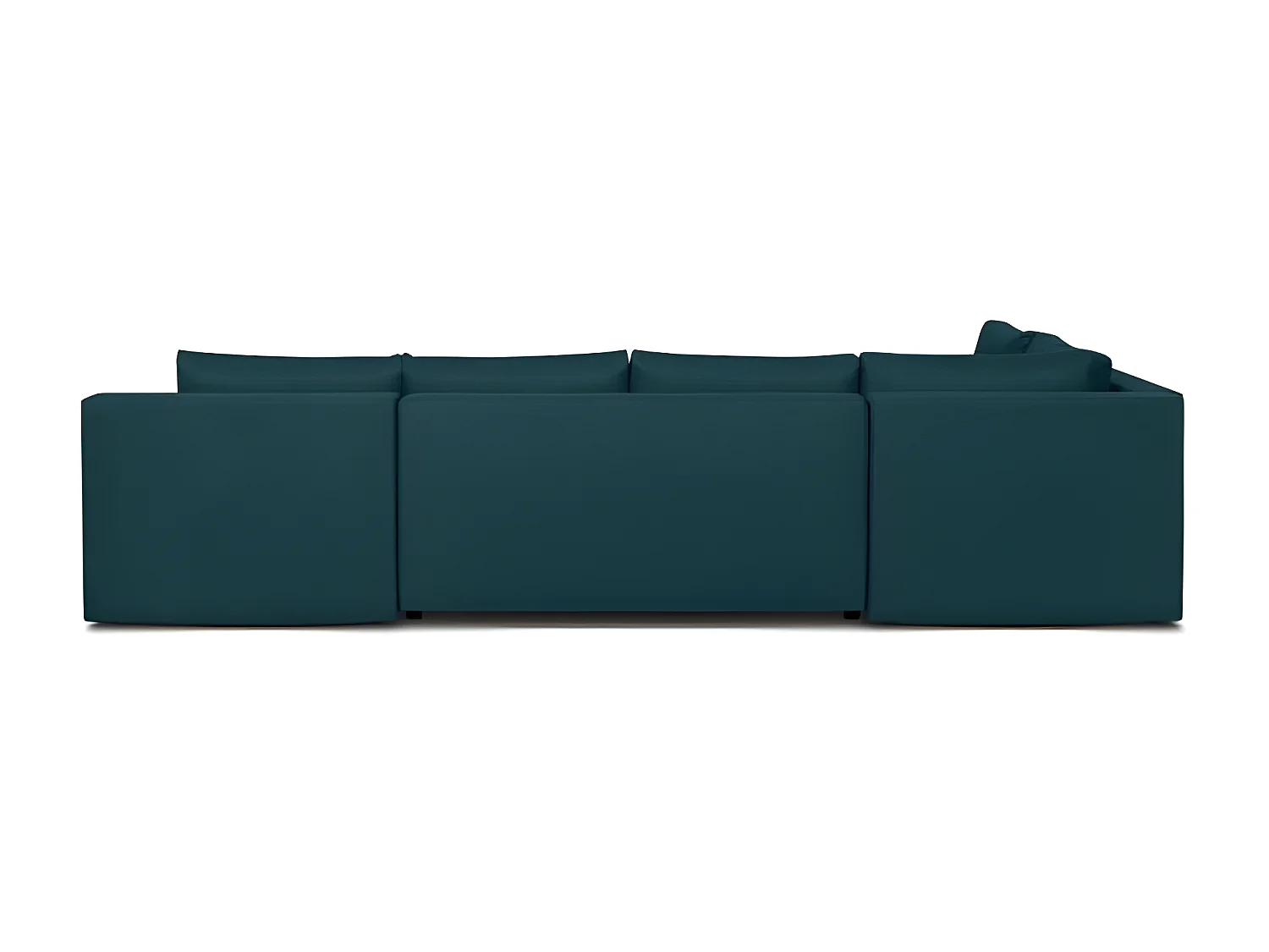 Canapé d'angle panoramique convertible -7 places - 100% polyester - Bleu canard - INDIAN