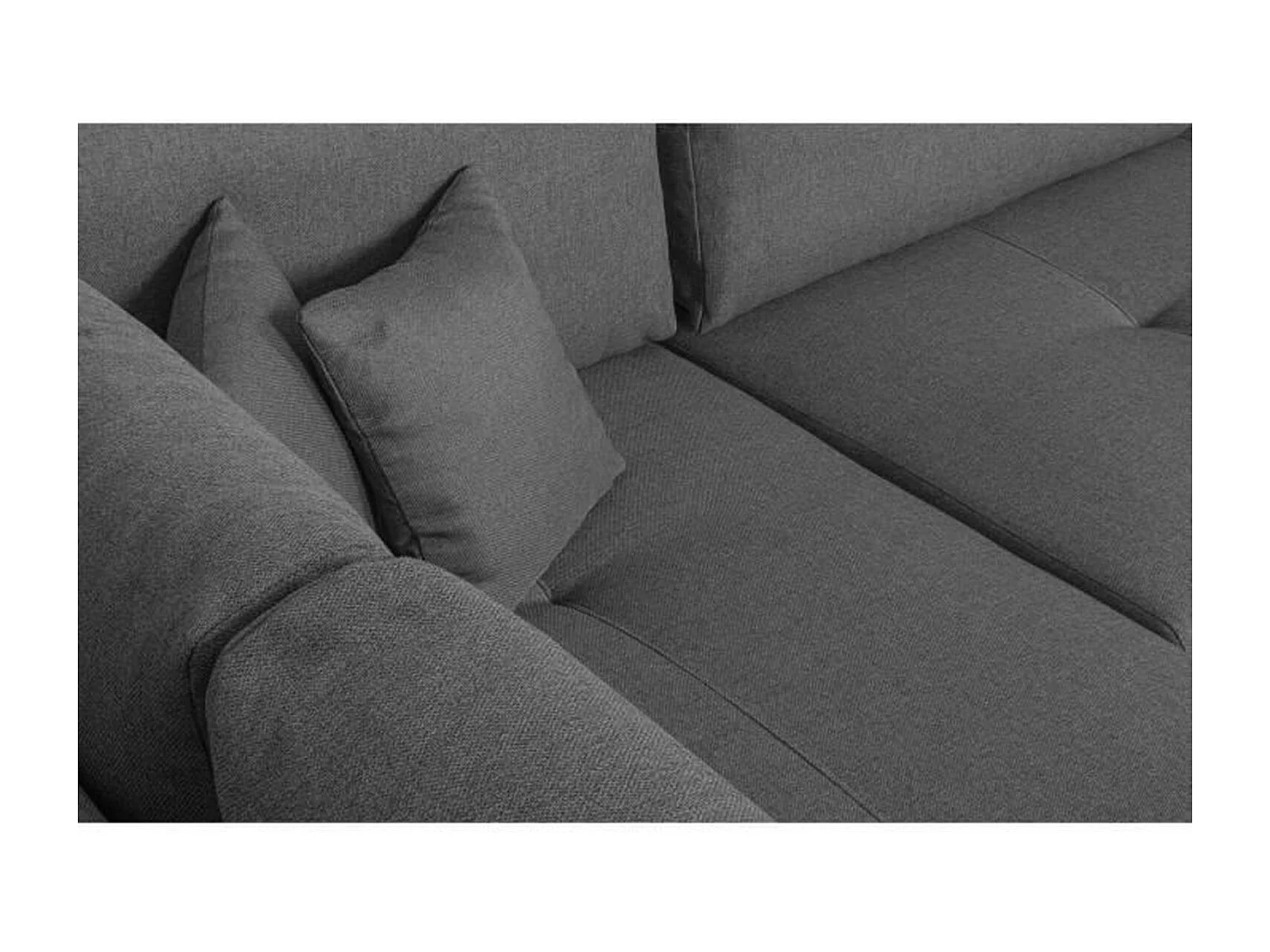 Canapé d'angle panoramique convertible - 7 places  - Tissu 100% polyester - Gris -  INDIAN