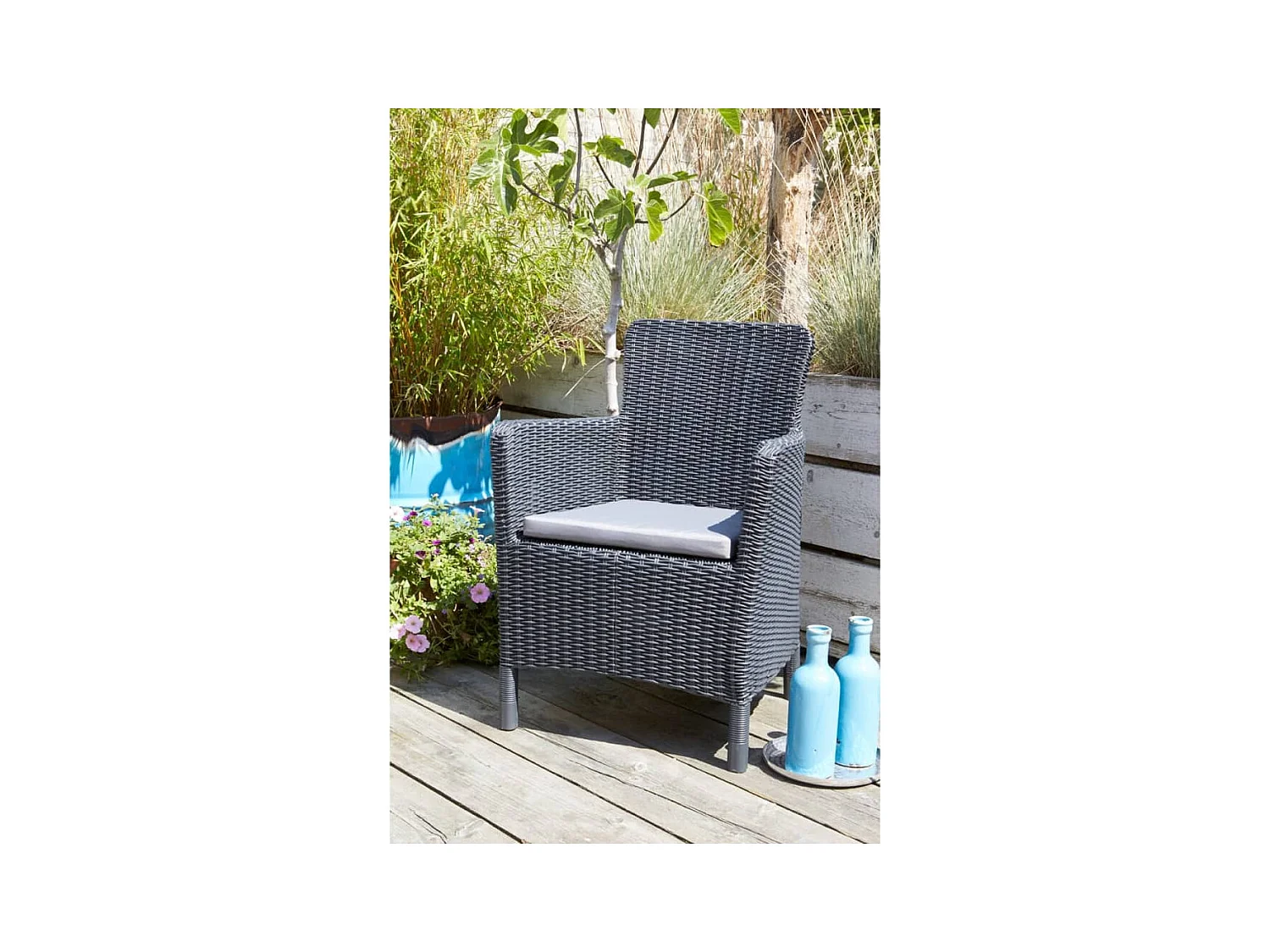 Chaise de salle à manger de jardin Trenton Graphite