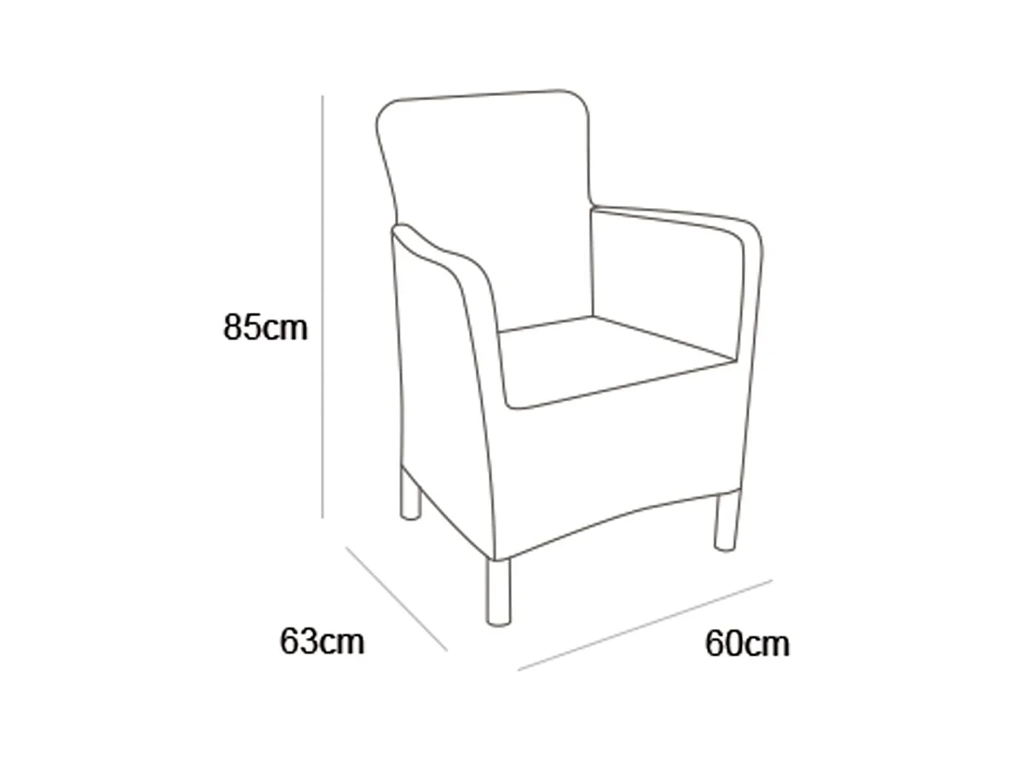 Chaise de salle à manger de jardin Trenton Graphite
