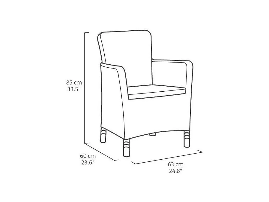 Chaise de salle à manger de jardin Trenton Graphite