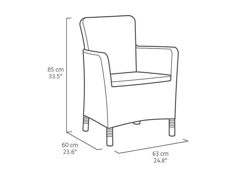 Tuinstoel Trenton grafietkleurig