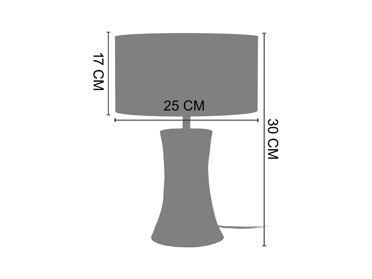 Candeeiro de mesa TOSEL STAR TREK metal cônico vermelho D30 x  H35  cm